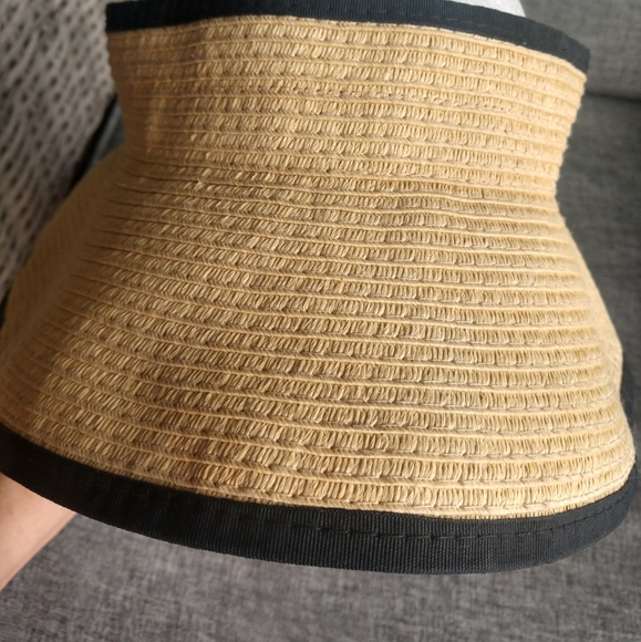 J. Crew Visor Packable Tan Black Wrap Around Adjustable One Size - Picture 3 of 12